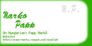 marko papp business card